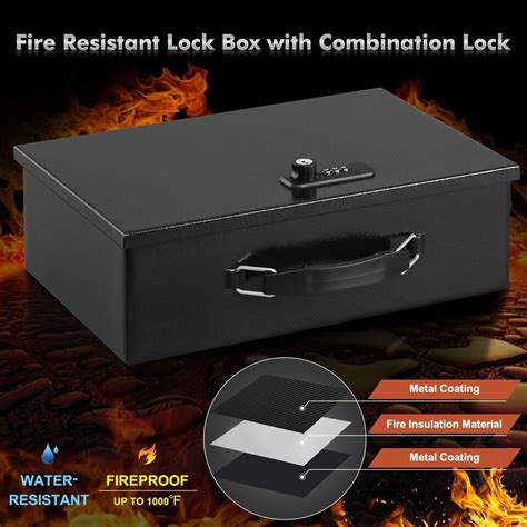 KYODOLED Fireproof Lock Box for Documents,Dual 